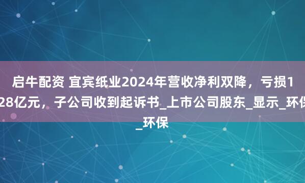 启牛配资 宜宾纸业2024年营收净利双降，亏损1.28亿元，子公司收到起诉书_上市公司股东_显示_环保